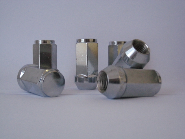 Chrom Radmutter 60 Grad KonusTyp XL Bulge Acorn, lang